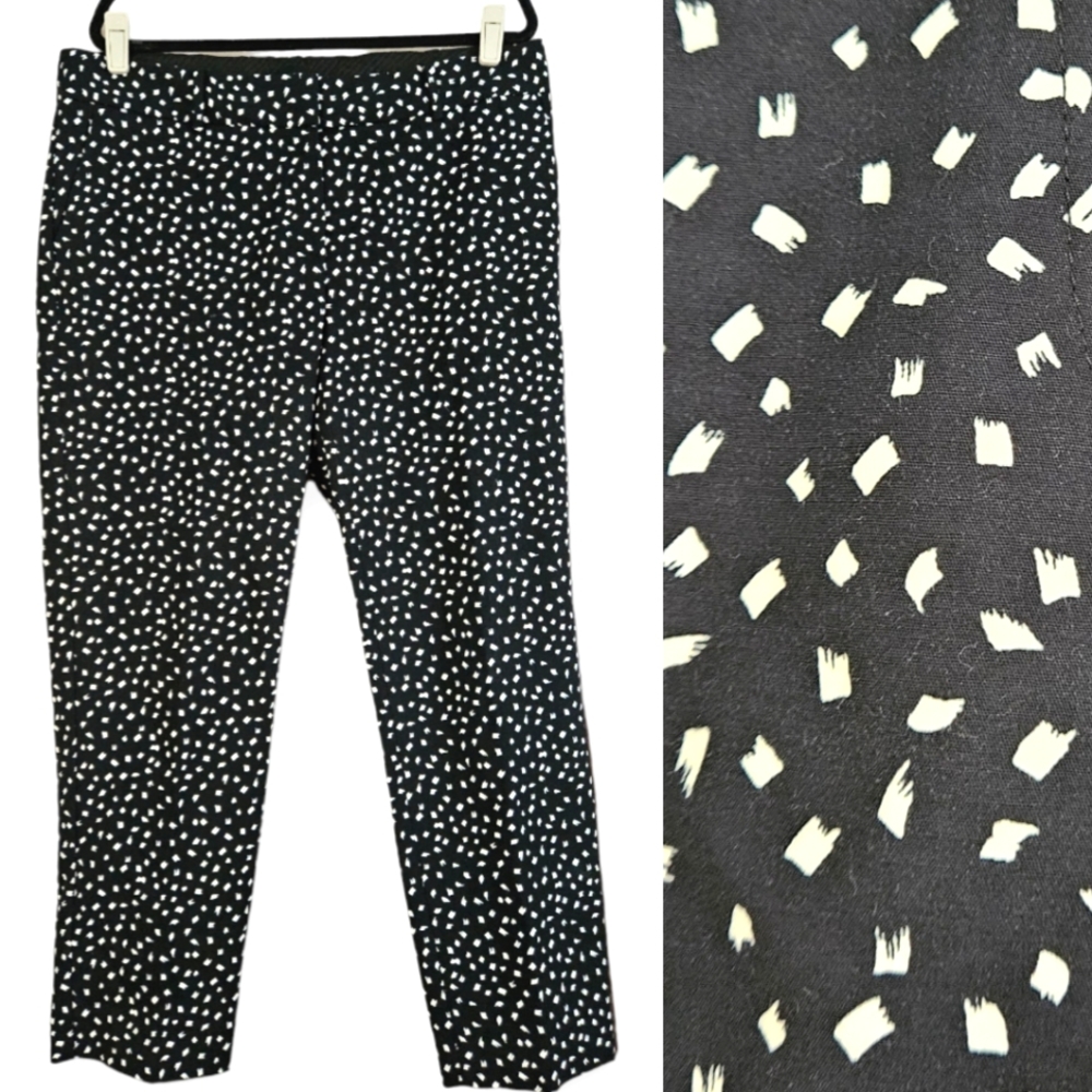 NWT Talbots black & white Hampshire ankle pants trousers Womens 14